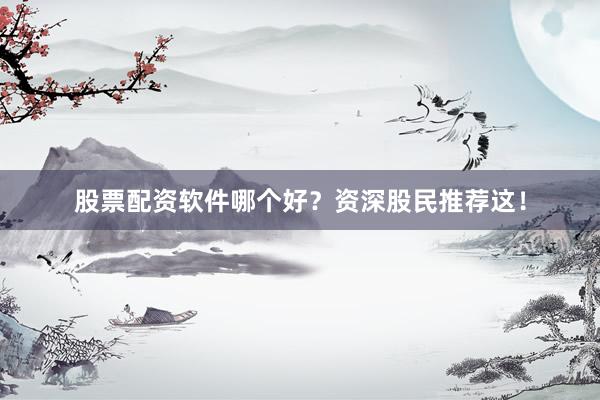 股票配资软件哪个好？资深股民推荐这！