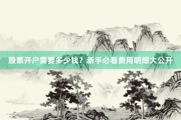 股票开户需要多少钱？新手必看费用明细大公开