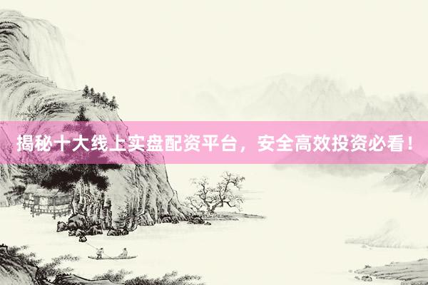 揭秘十大线上实盘配资平台，安全高效投资必看！