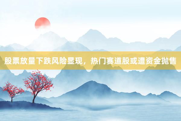 股票放量下跌风险显现，热门赛道股或遭资金抛售