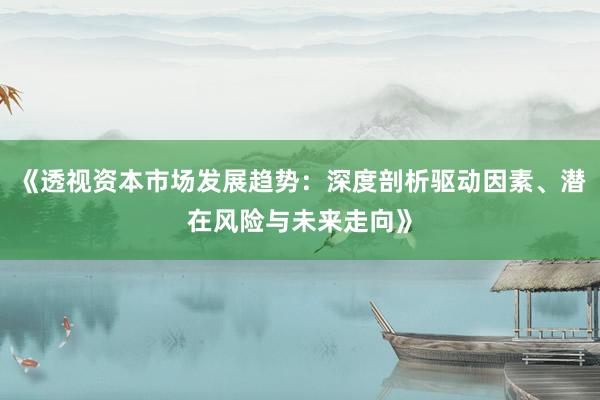 《透视资本市场发展趋势:深度剖析驱动因素、潜在风险与未来走向》