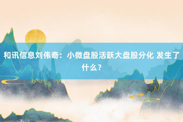 和讯信息刘伟奇：小微盘股活跃大盘股分化 发生了什么？